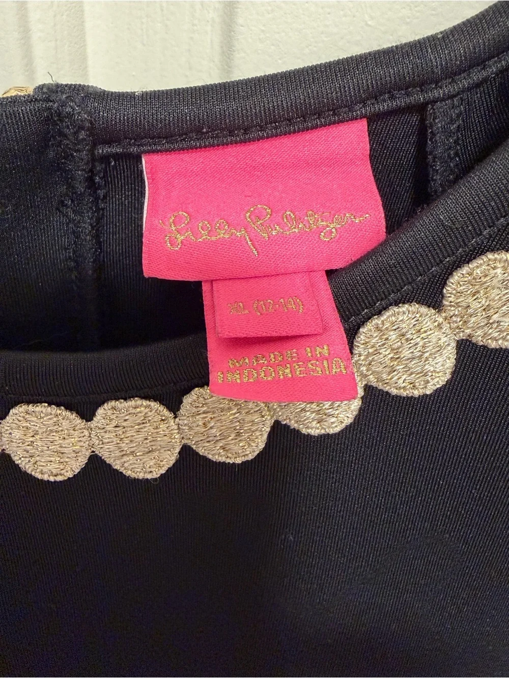 Lilly Pulitzer Casey Fit & Flare Black Onyx Dress Girls Size XL (12/14)